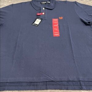 Chaps Dark Blue Polo Shirt with Orange Logo NWT
